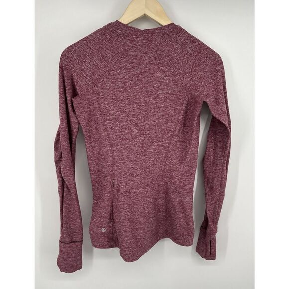 LULULEMON ATHLETICA Runderful Long Sleeve Heathered Misty Merlot Red Size 6 - Picture 2 of 6